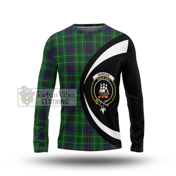 Duncan Tartan Long Sleeve T-Shirt with Family Crest Circle Style