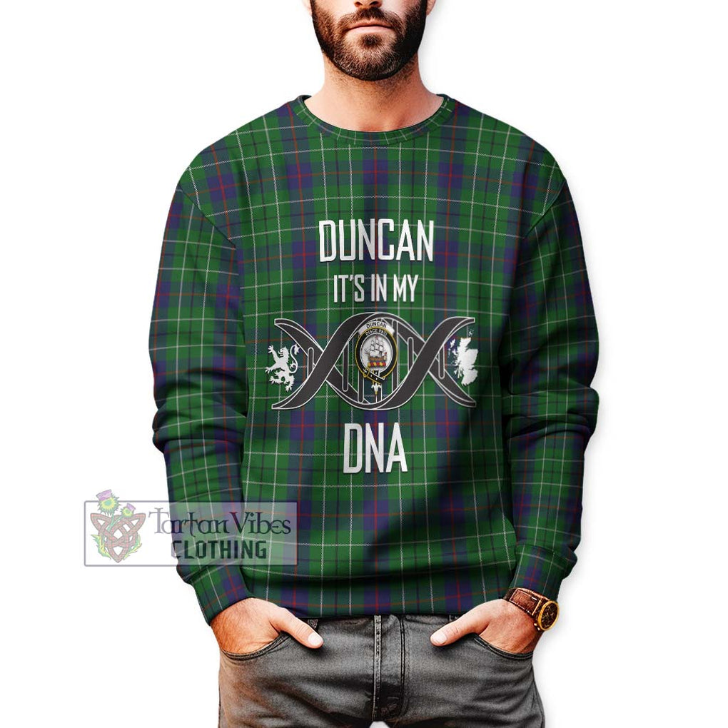 Duncan Tartan Sweatshirt with Family Crest DNA In Me Style Unisex - Tartanvibesclothing Shop