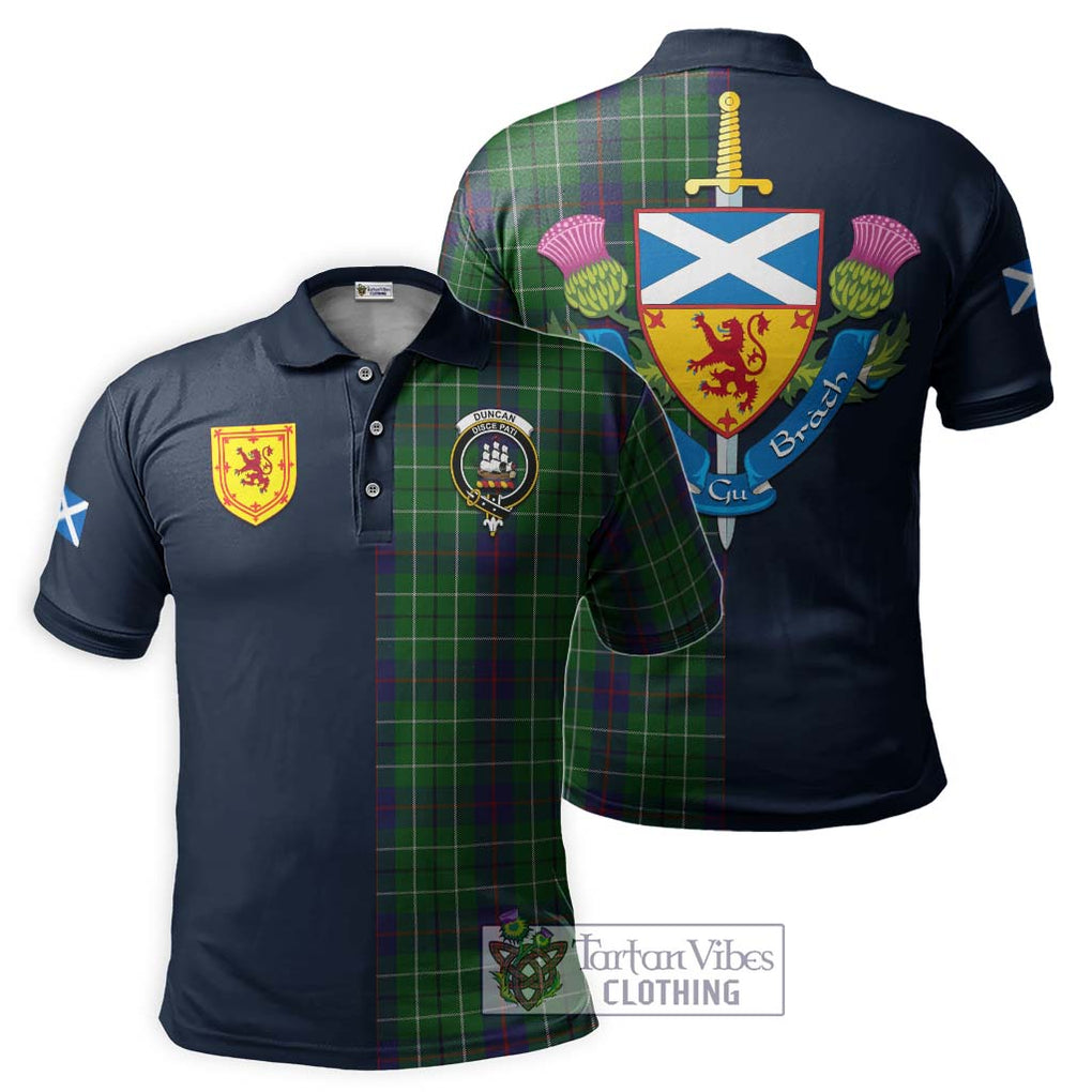 Tartan Vibes Clothing Duncan Tartan Polo Shirt with Scottish Lion Royal Arm Half Style