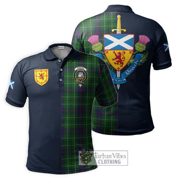 Duncan Tartan Polo Shirt Alba with Scottish Lion Royal Arm Half Style