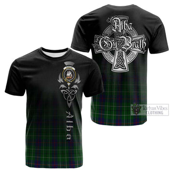 Duncan Tartan Cotton T-shirt Featuring Alba Gu Brath Family Crest Celtic Inspired