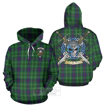 Duncan Tartan Hoodie with Family Crest Celtic Skull Style