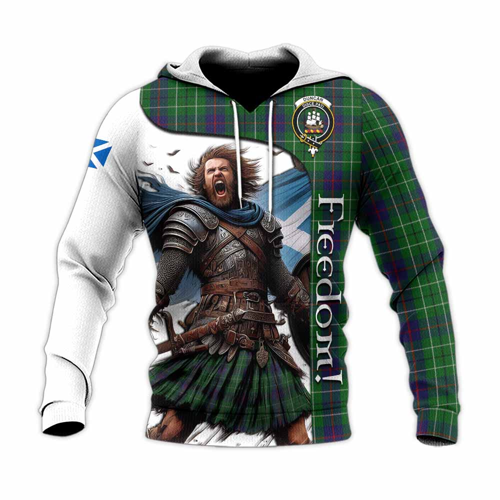 Tartan Vibes Clothing Duncan Crest Tartan Knitted Hoodie Inspired by the Freedom of Scottish Warrior