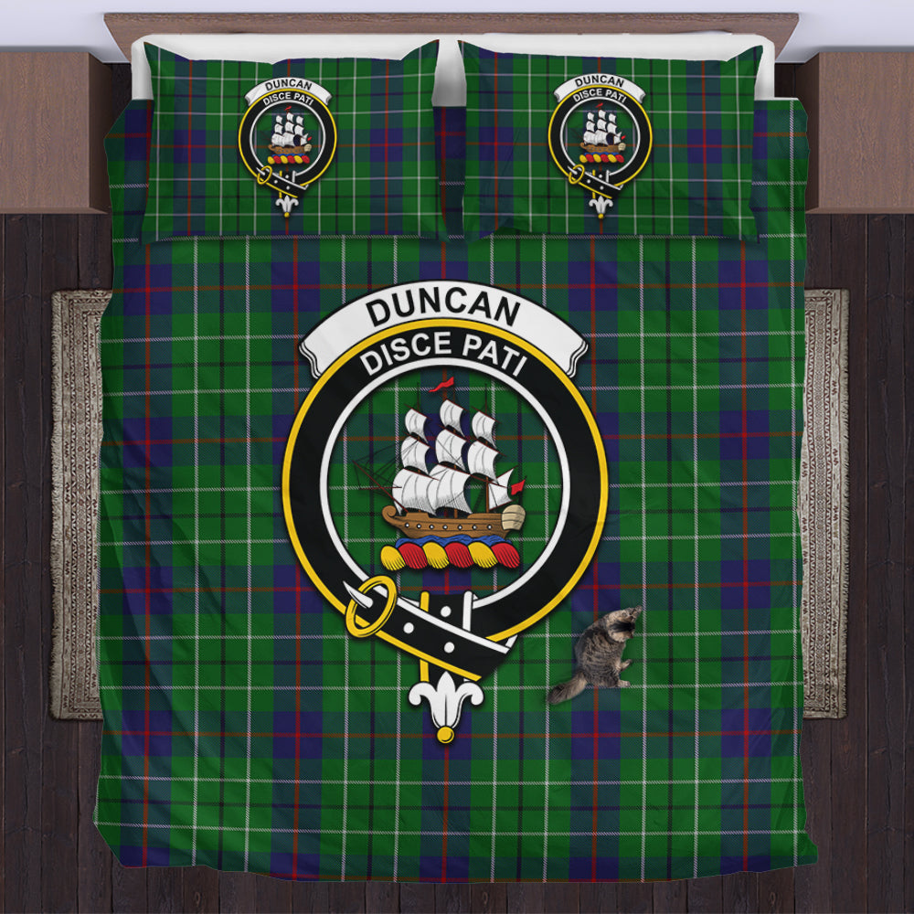 Duncan Tartan Bedding Set with Family Crest US Bedding Set - Tartan Vibes Clothing