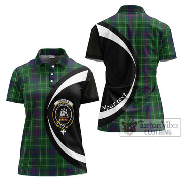 Duncan Tartan Women's Polo Shirt with Family Crest Circle Style