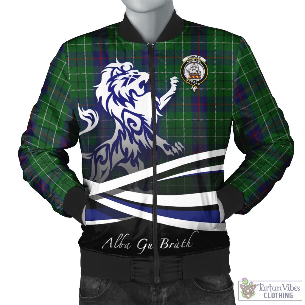 Tartan Vibes Clothing Duncan Tartan Bomber Jacket with Alba Gu Brath Regal Lion Emblem