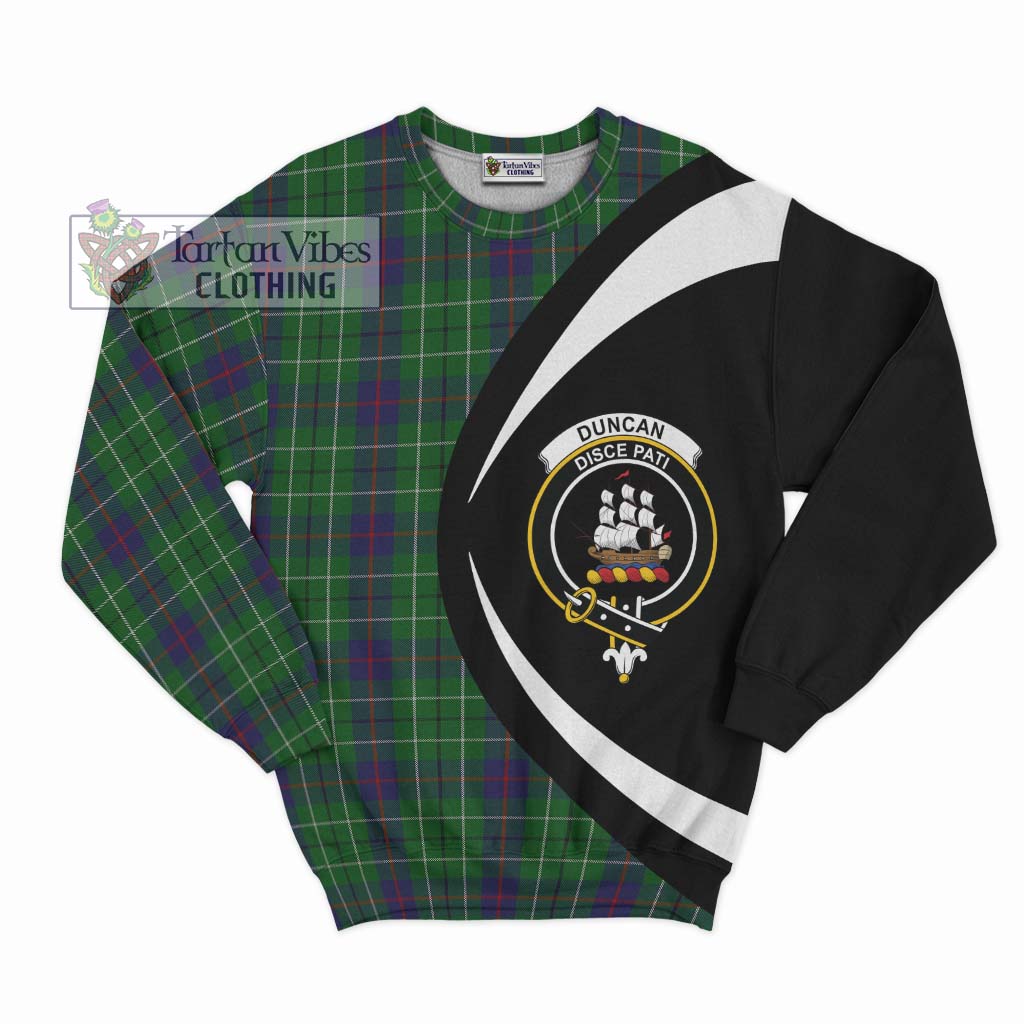 Duncan Tartan Sweatshirt with Family Crest Circle Style Unisex - Tartan Vibes Clothing