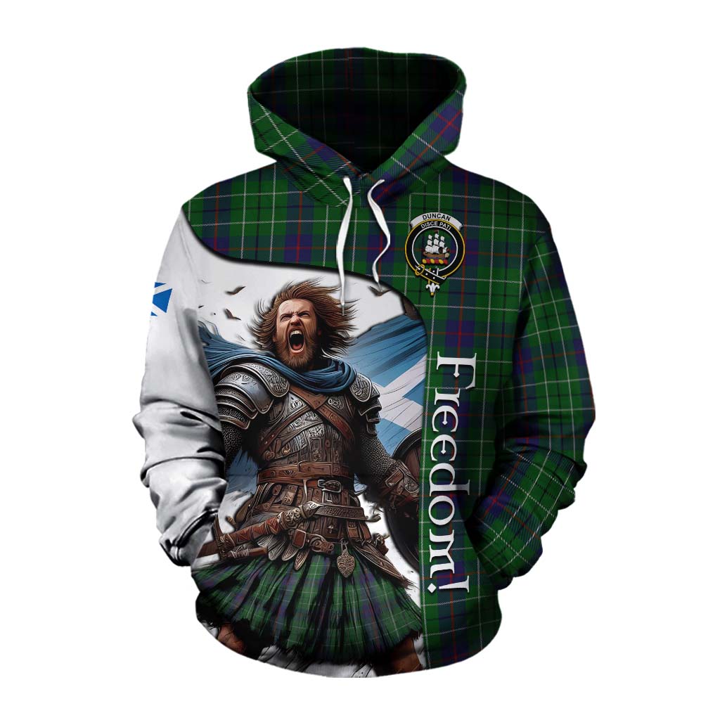 Tartan Vibes Clothing Duncan Crest Tartan Cotton Hoodie Inspired by the Freedom of Scottish Warrior