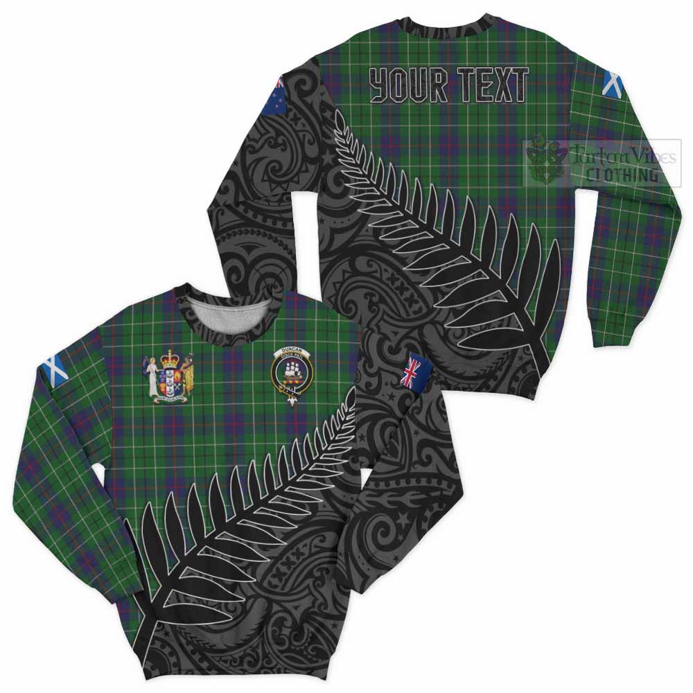 Tartan Vibes Clothing Duncan Crest Tartan Sweatshirt with New Zealand Silver Fern Half Style