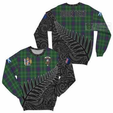 Duncan Crest Tartan Sweatshirt with New Zealand Silver Fern Half Style