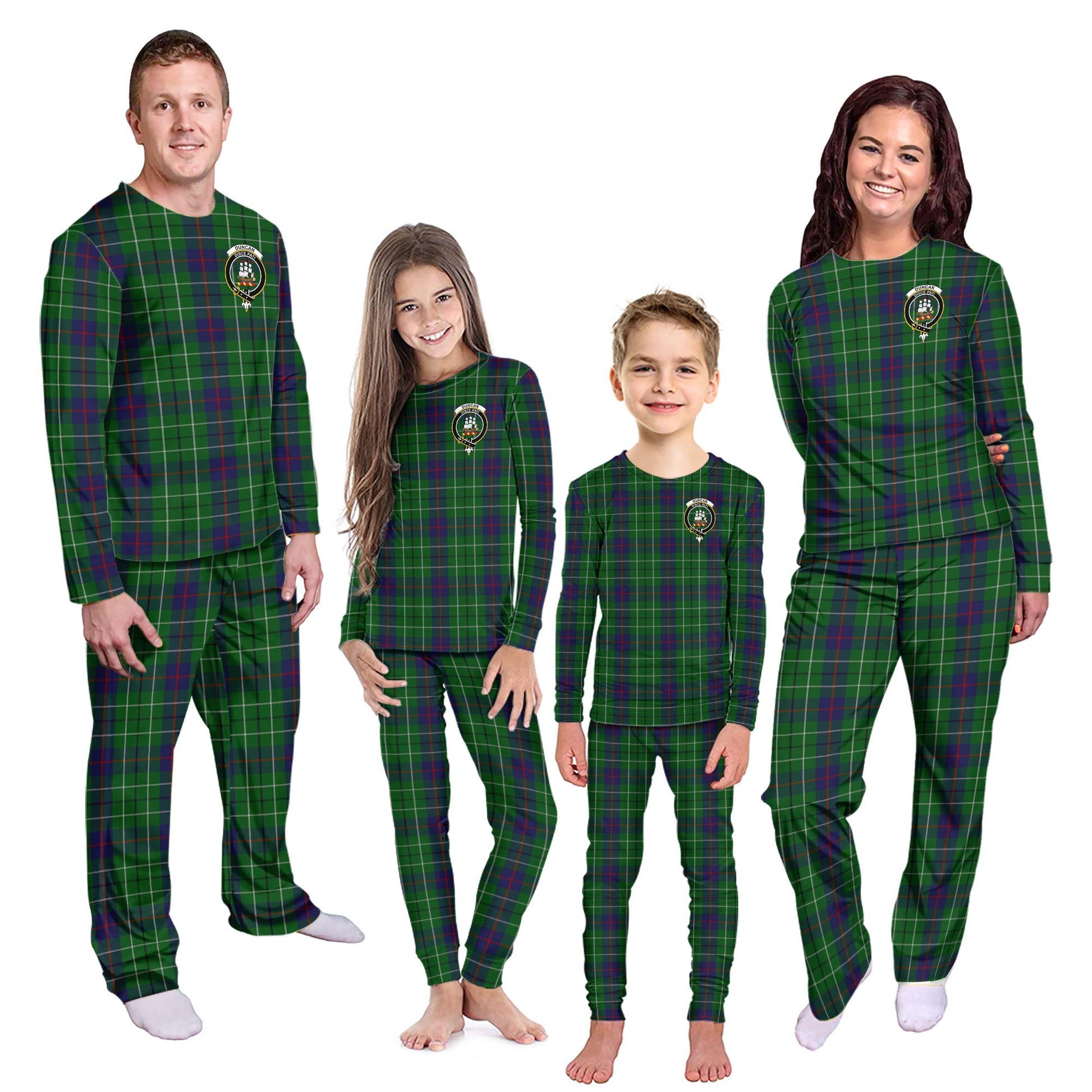 Duncan Tartan Pajamas Family Set with Family Crest Kid - Tartan Vibes Clothing