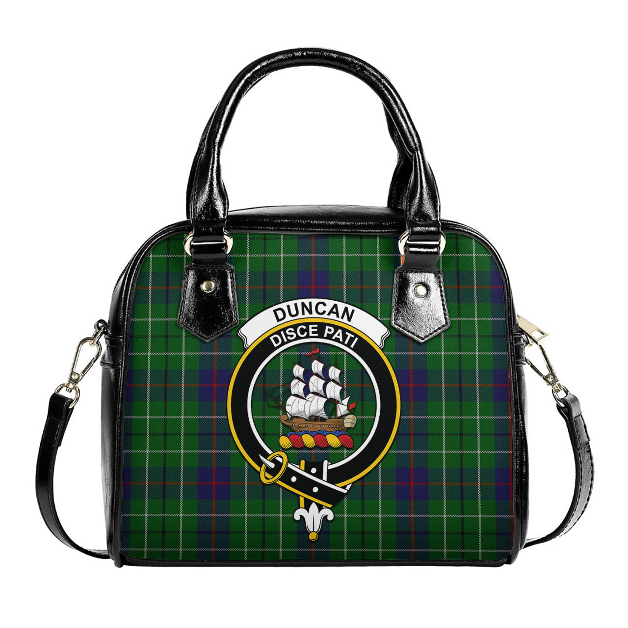 Duncan Tartan Shoulder Handbags with Family Crest One Size 6*25*22 cm - Tartanvibesclothing