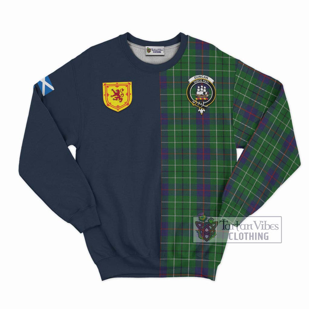 Tartan Vibes Clothing Duncan Tartan Sweatshirt with Scottish Lion Royal Arm Half Style