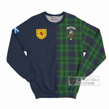 Duncan Tartan Sweatshirt Alba with Scottish Lion Royal Arm Half Style