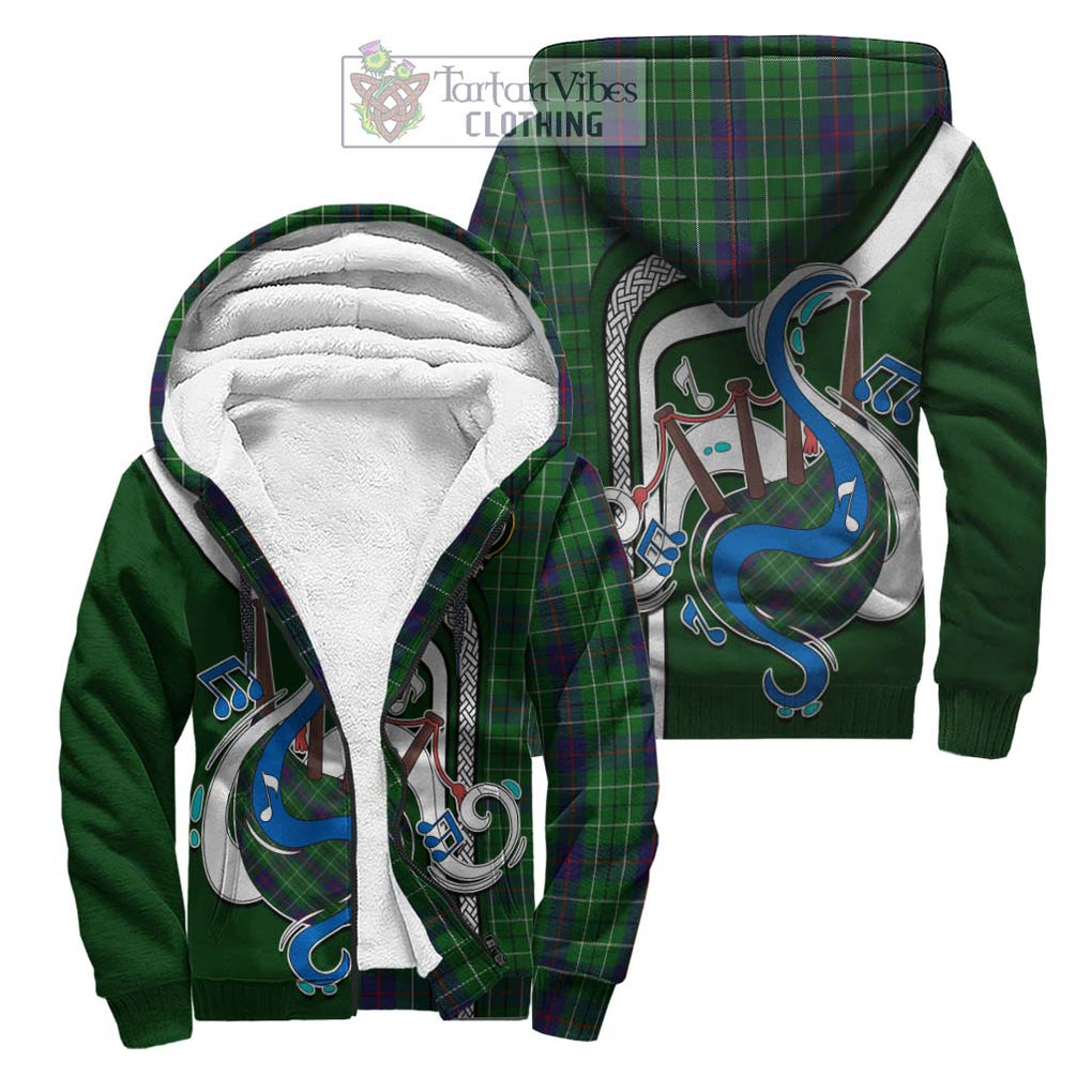 Duncan Tartan Sherpa Hoodie with Epic Bagpipe Style Unisex S - Tartanvibesclothing Shop