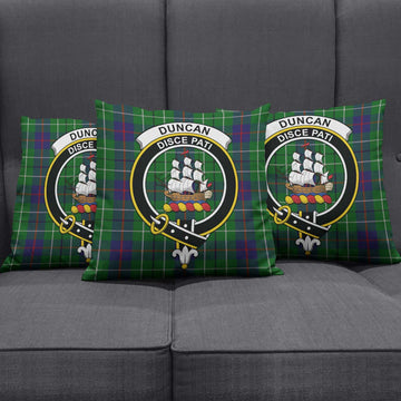 Duncan Tartan Pillow Cover with Family Crest