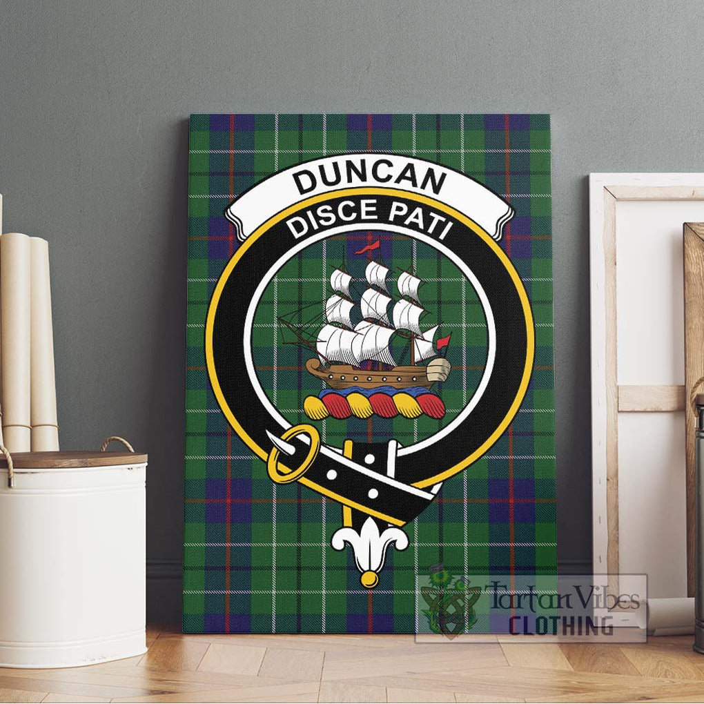 Duncan Tartan Canvas Print Wall Art with Family Crest Without Frame - Tartan Vibes Clothing