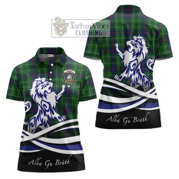 Duncan Tartan Women's Polo Shirt with Alba Gu Brath Regal Lion Emblem