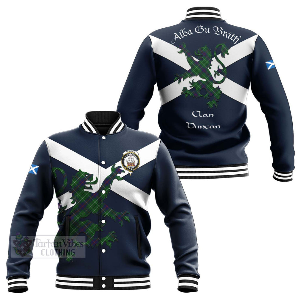 Tartan Vibes Clothing Duncan Tartan Lion Rampant Baseball Jacket – Proudly Display Your Heritage with Alba Gu Brath and Clan Name