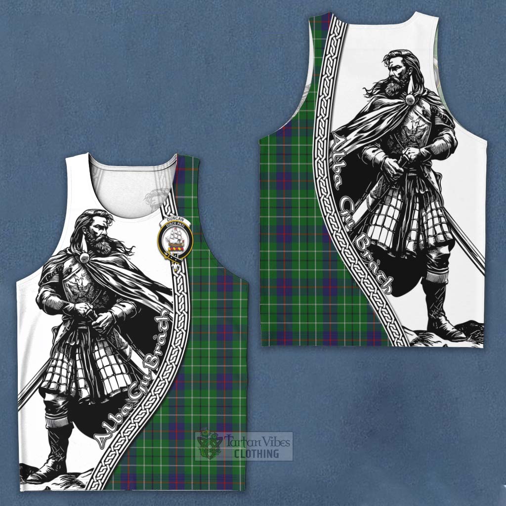 Tartan Vibes Clothing Duncan Tartan Clan Crest Men's Tank Top with Highlander Warrior Celtic Style