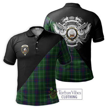 Duncan Tartan Polo Shirt with Family Crest and Military Logo Style