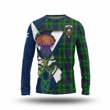 Duncan Tartan Family Crest Long Sleeve T-Shirt Scottish Thistle Celtic Inspired Unisex - Tartan Vibes Clothing