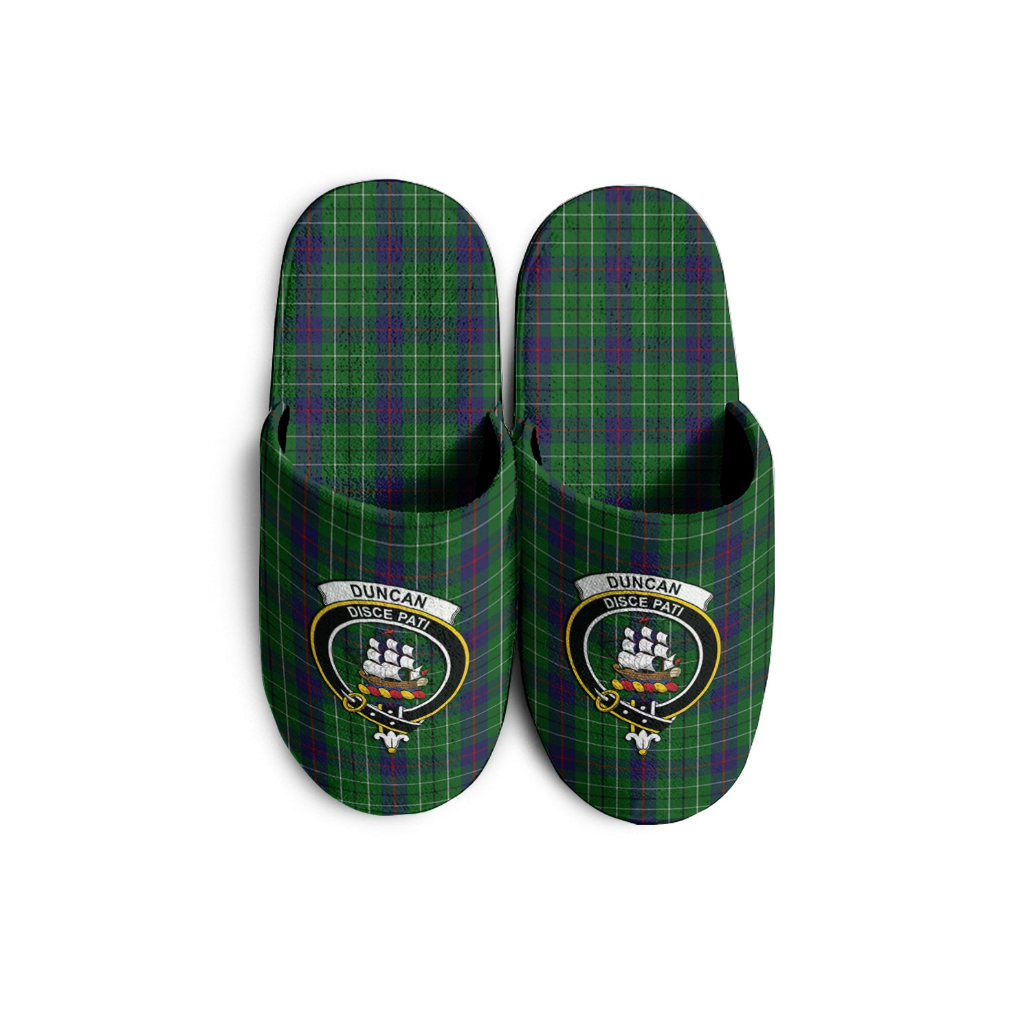 Duncan Tartan Home Slippers with Family Crest - Tartanvibesclothing