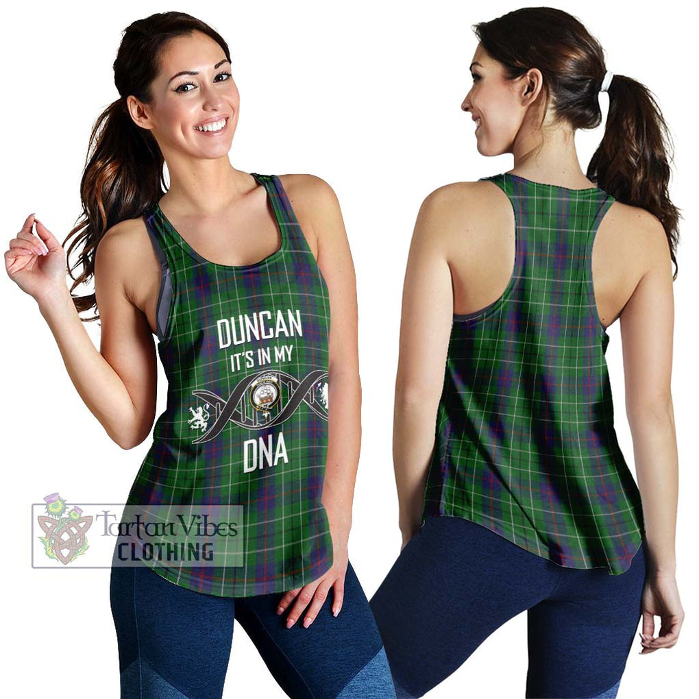 Duncan Tartan Women's Racerback Tanks with Family Crest DNA In Me Style 4XL - Tartanvibesclothing Shop