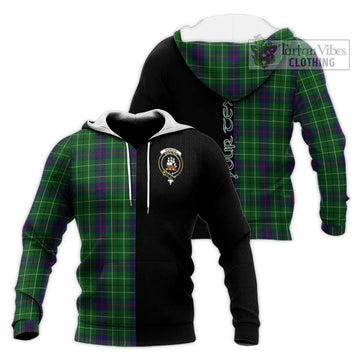 Duncan Tartan Knitted Hoodie with Family Crest and Half Of Me Style