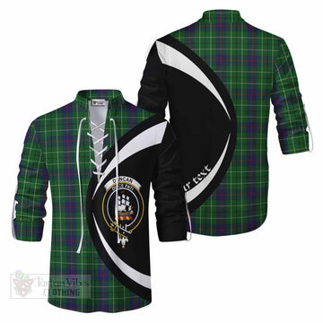 Duncan Tartan Ghillie Kilt Shirt with Family Crest Circle Style