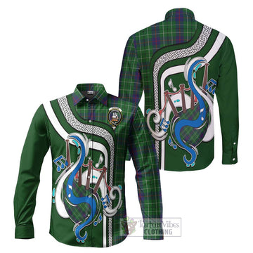 Duncan Tartan Long Sleeve Button Shirt with Epic Bagpipe Style