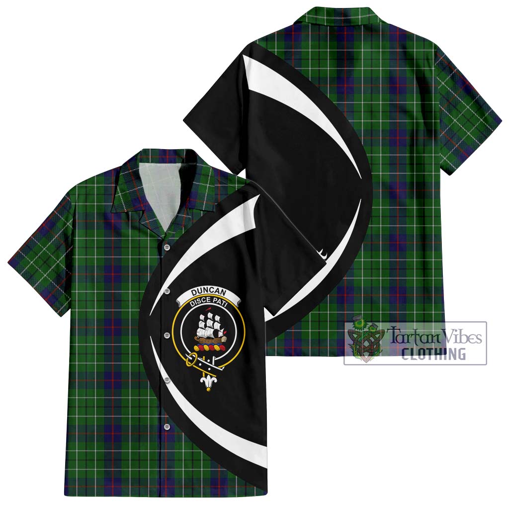 Duncan Tartan Short Sleeve Button Up with Family Crest Circle Style Kid - Tartan Vibes Clothing