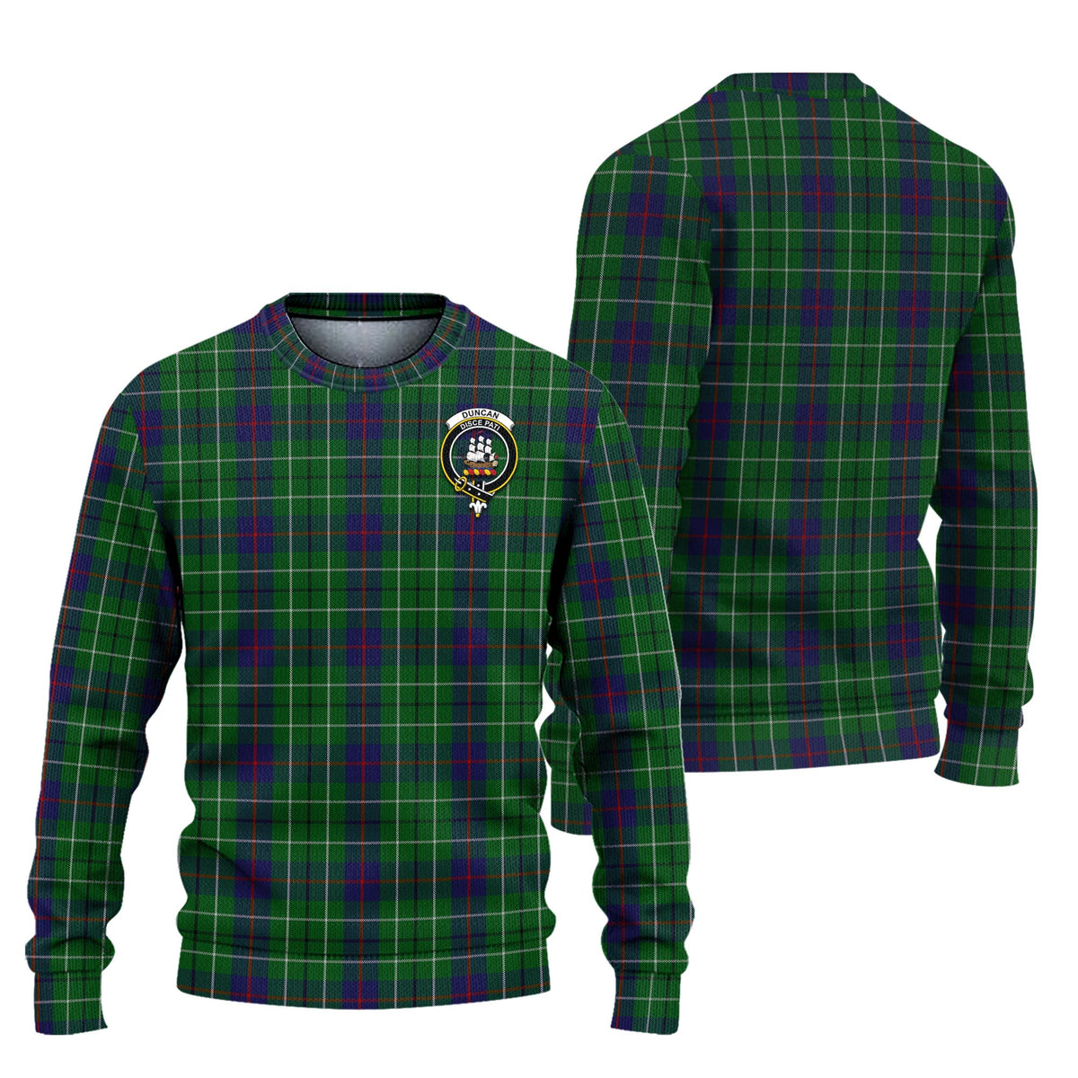 Duncan Tartan Ugly Sweater with Family Crest Unisex - Tartan Vibes Clothing