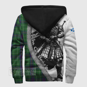 Duncan Tartan Clan Crest Sherpa Hoodie with Highlander Warrior Celtic Style