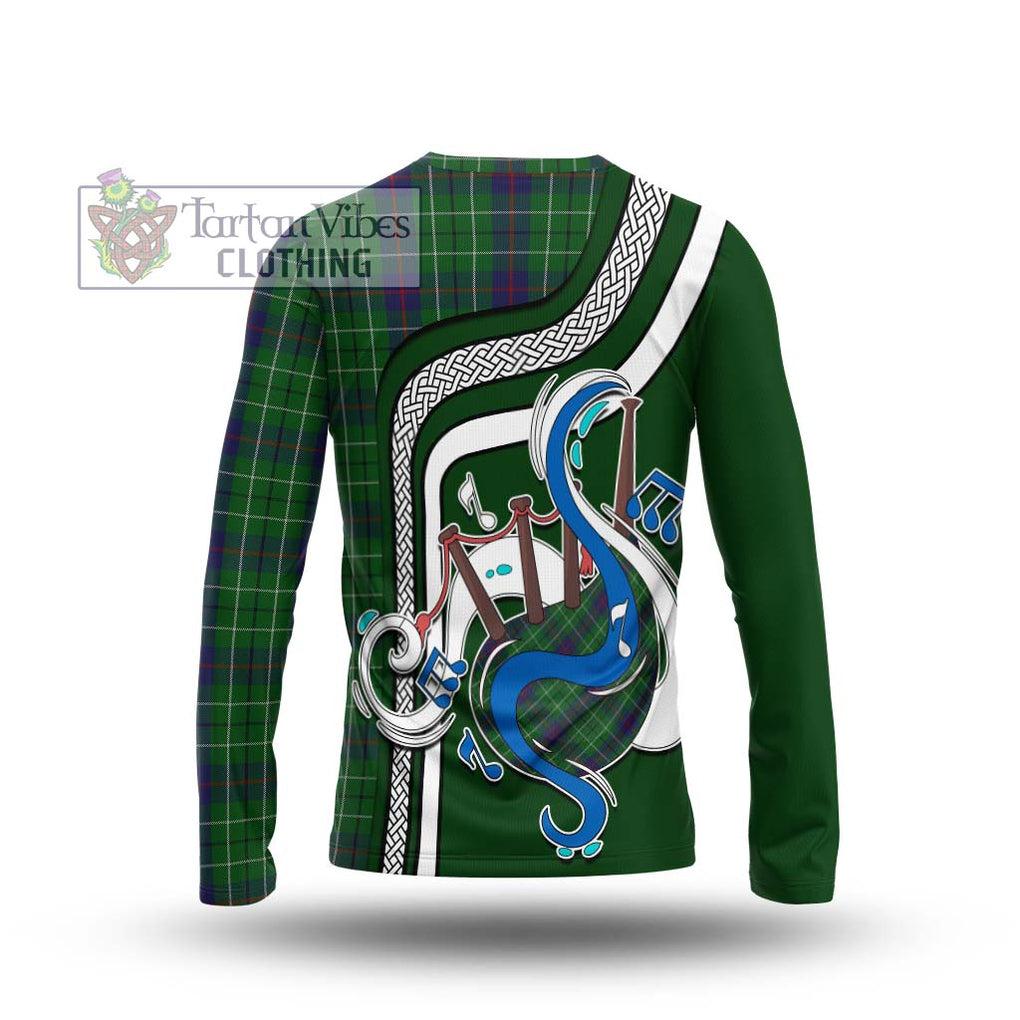 Tartan Vibes Clothing Duncan Tartan Long Sleeve T-Shirt with Epic Bagpipe Style