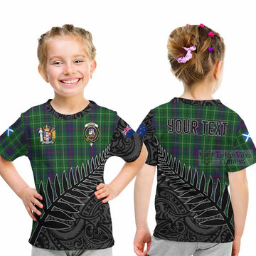 Duncan Crest Tartan Kid T-Shirt with New Zealand Silver Fern Half Style