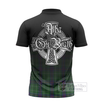 Duncan Tartan Zipper Polo Shirt Featuring Alba Gu Brath Family Crest Celtic Inspired