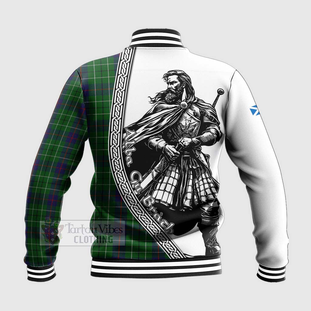 Tartan Vibes Clothing Duncan Tartan Clan Crest Baseball Jacket with Highlander Warrior Celtic Style