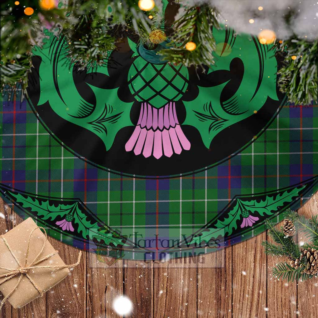 Tartan Vibes Clothing Duncan Tartan Christmas Tree Skirt Scottish Thistle Style