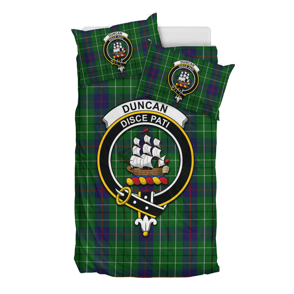 Duncan Tartan Bedding Set with Family Crest - Tartan Vibes Clothing