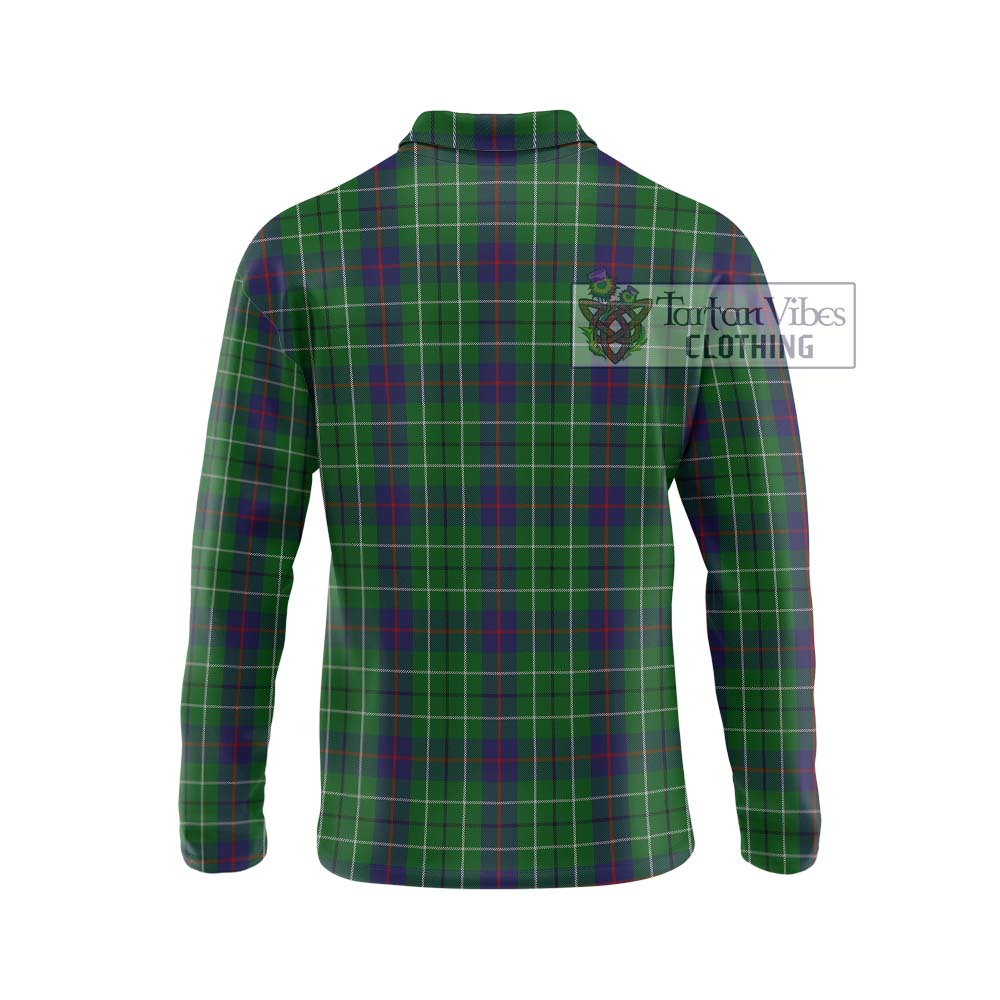 Tartan Vibes Clothing Duncan Tartan Long Sleeve Polo Shirt with Family Crest DNA In Me Style