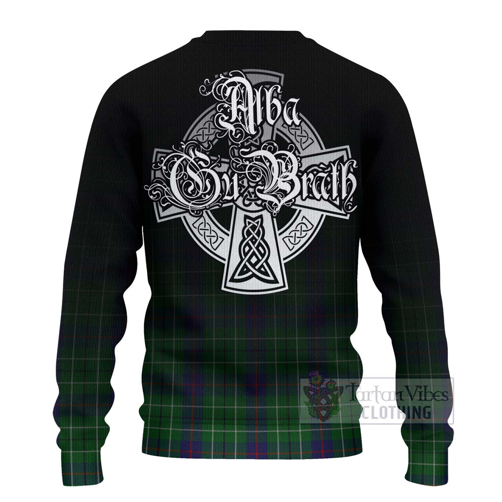 Tartan Vibes Clothing Duncan Tartan Knitted Sweater Featuring Alba Gu Brath Family Crest Celtic Inspired