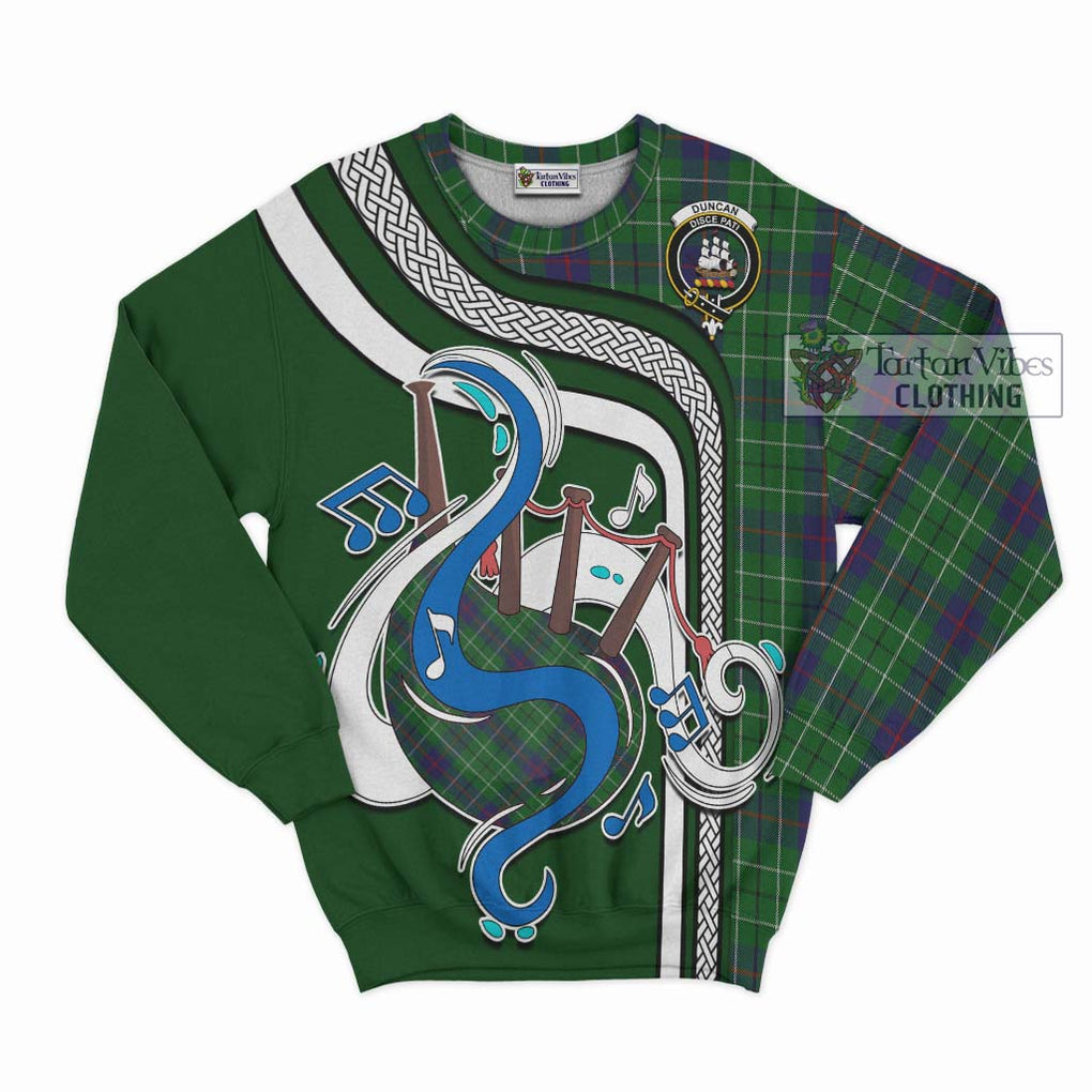 Duncan Tartan Sweatshirt with Epic Bagpipe Style - Tartanvibesclothing Shop