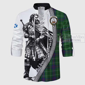 Duncan Tartan Clan Crest Ghillie Kilt Shirt with Highlander Warrior Celtic Style