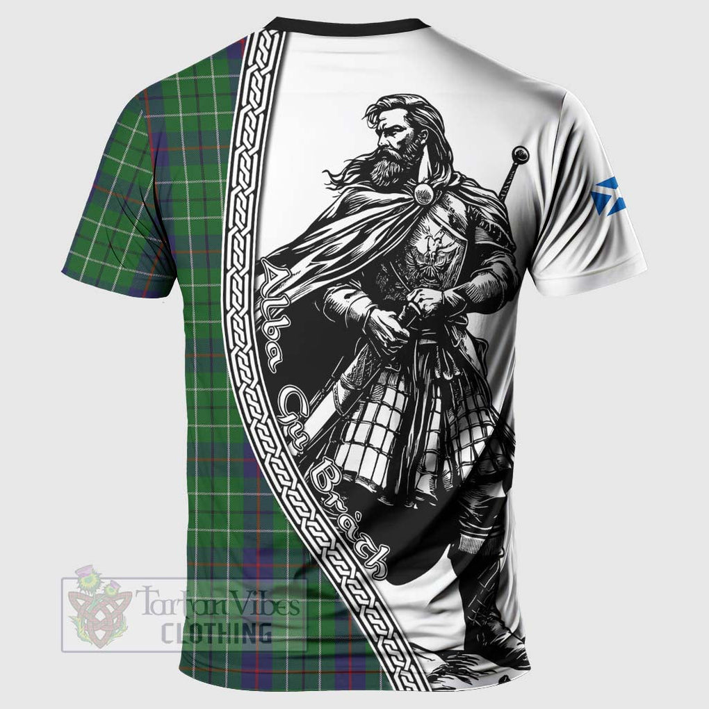 Tartan Vibes Clothing Duncan Tartan Clan Crest T-Shirt with Highlander Warrior Celtic Style