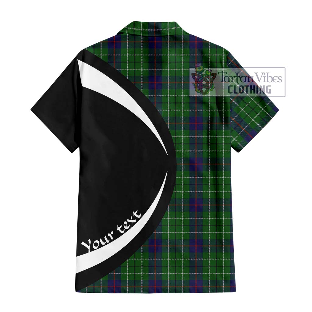 Duncan Tartan Short Sleeve Button Up with Family Crest Circle Style - Tartan Vibes Clothing