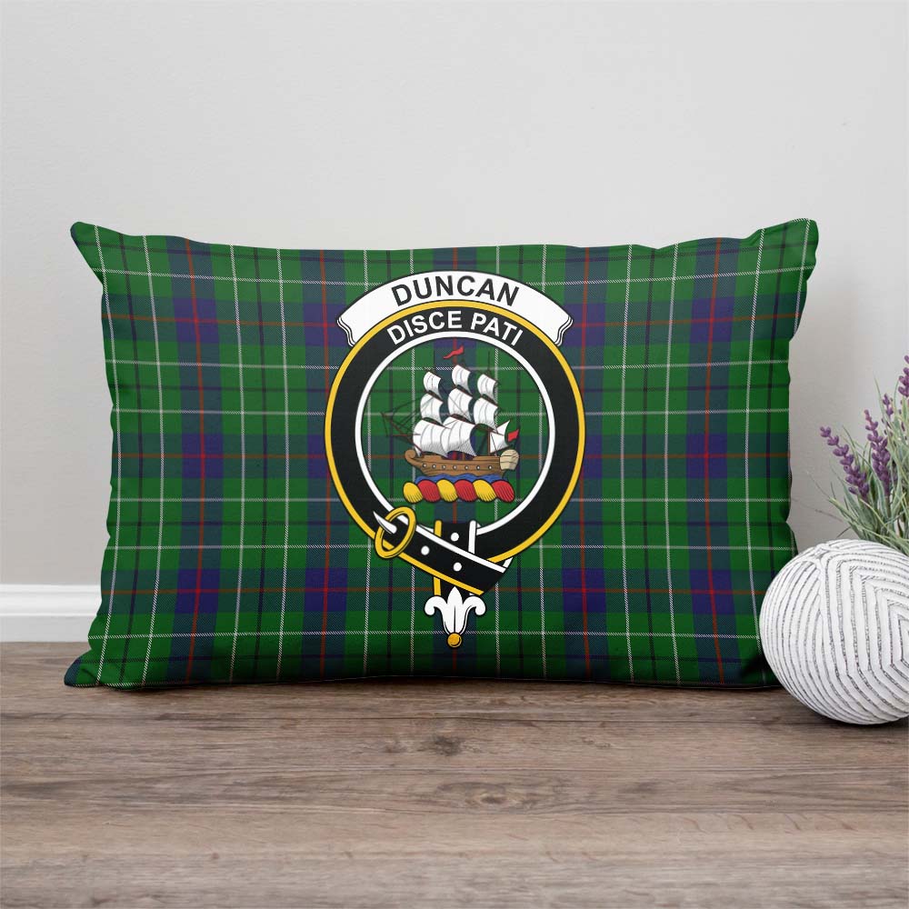 Duncan Tartan Pillow Cover with Family Crest Rectangle Pillow Cover - Tartanvibesclothing