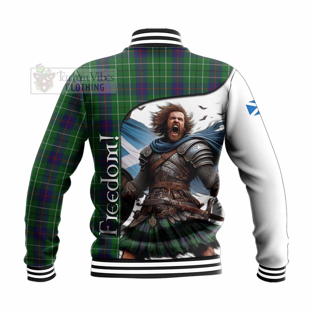 Tartan Vibes Clothing Duncan Crest Tartan Baseball Jacket Inspired by the Freedom of Scottish Warrior