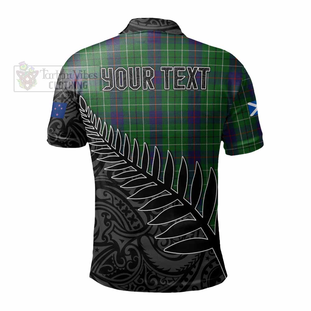 Duncan Crest Tartan Polo Shirt with New Zealand Silver Fern Half Style