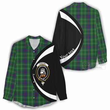 Duncan Tartan Women's Casual Shirt with Family Crest Circle Style